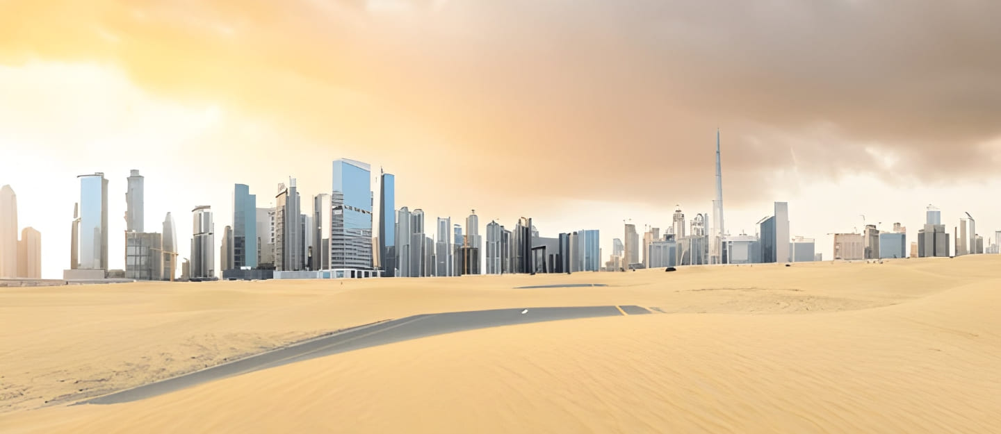 أبراج وصحراء في دبي