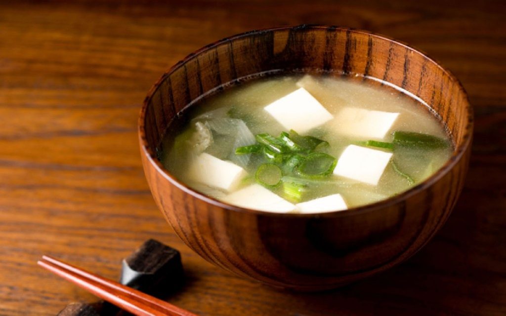 piping hot miso soup
