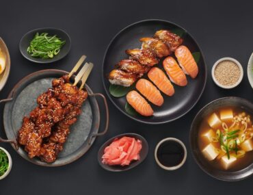 A colorful platter of fresh Japanese food at the best affordable Japanese restaurant in Dubai.