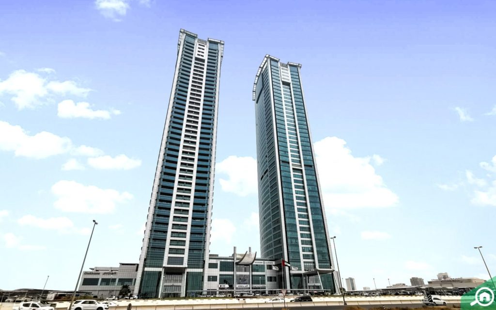 View of Julphar Towers, which have studio apartments for rent in Ras Al Khaimah
