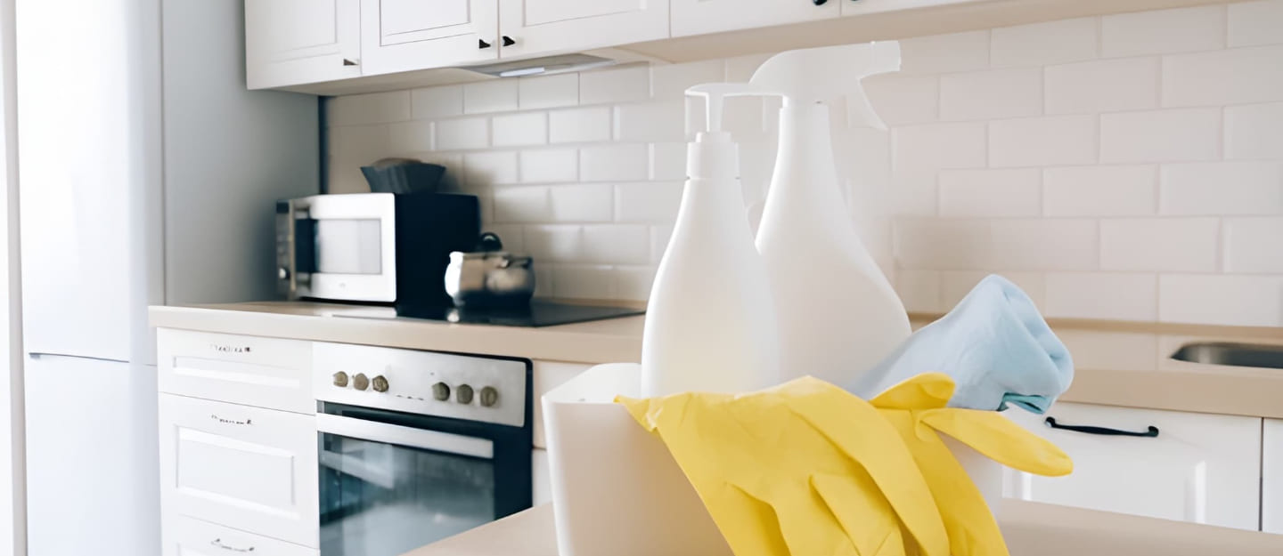 أدوات تنظيف في مطبخ