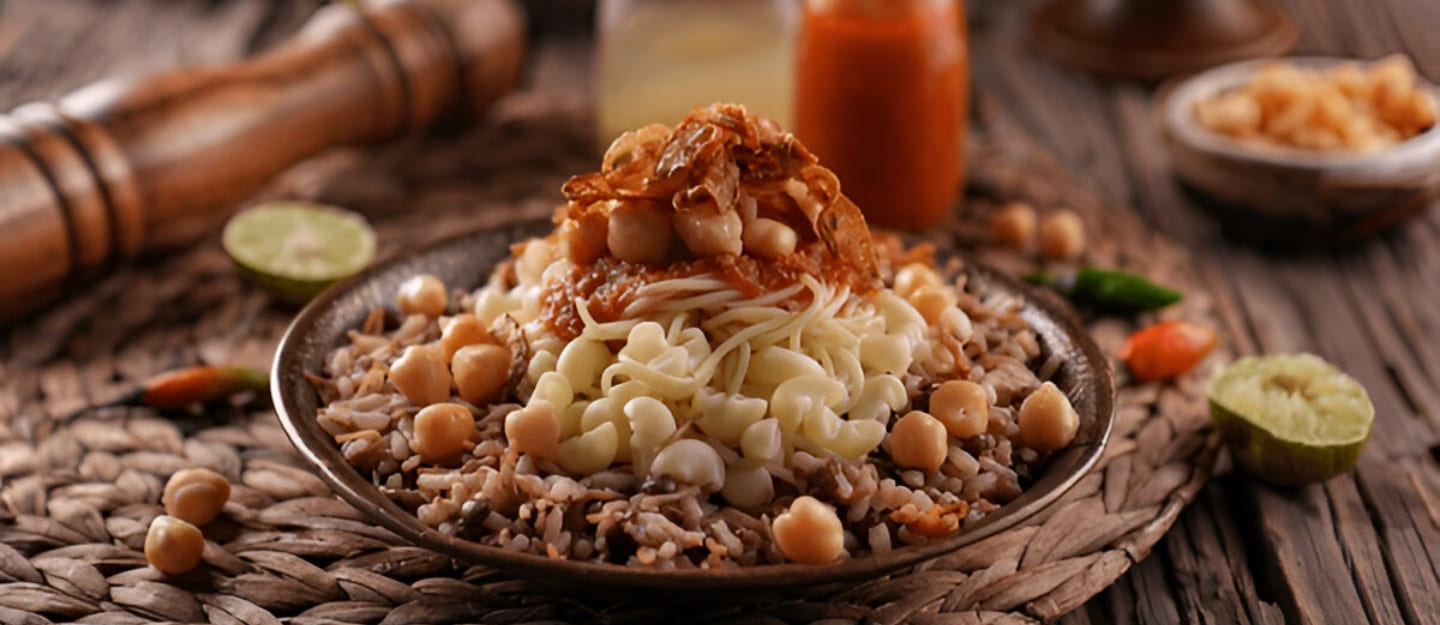 طبق كشري وإضافاته