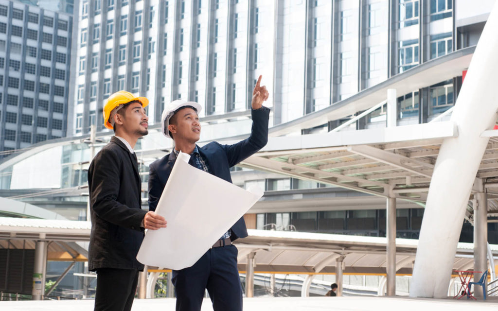 engineers working on a construction site