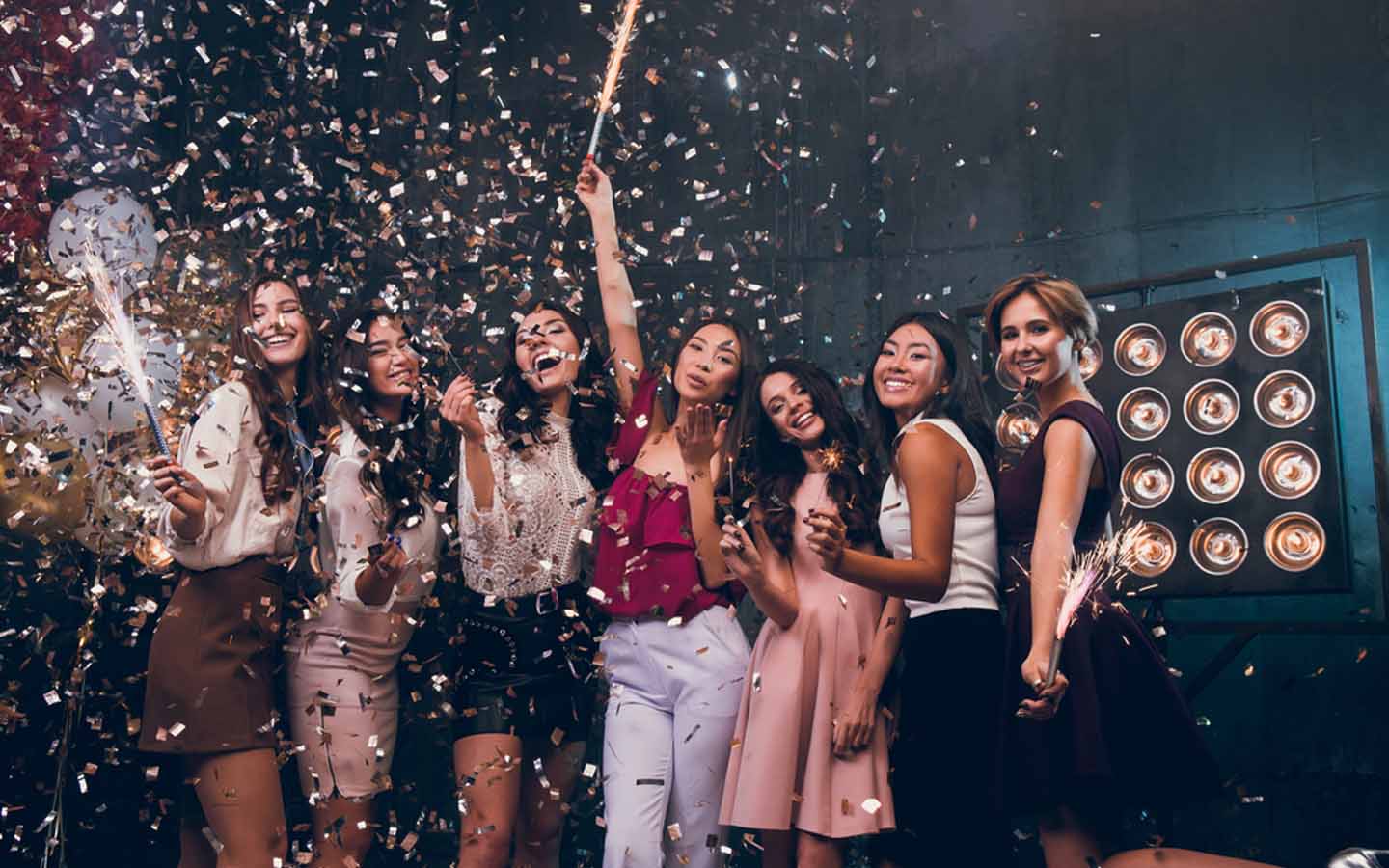 Ladies at a new year party