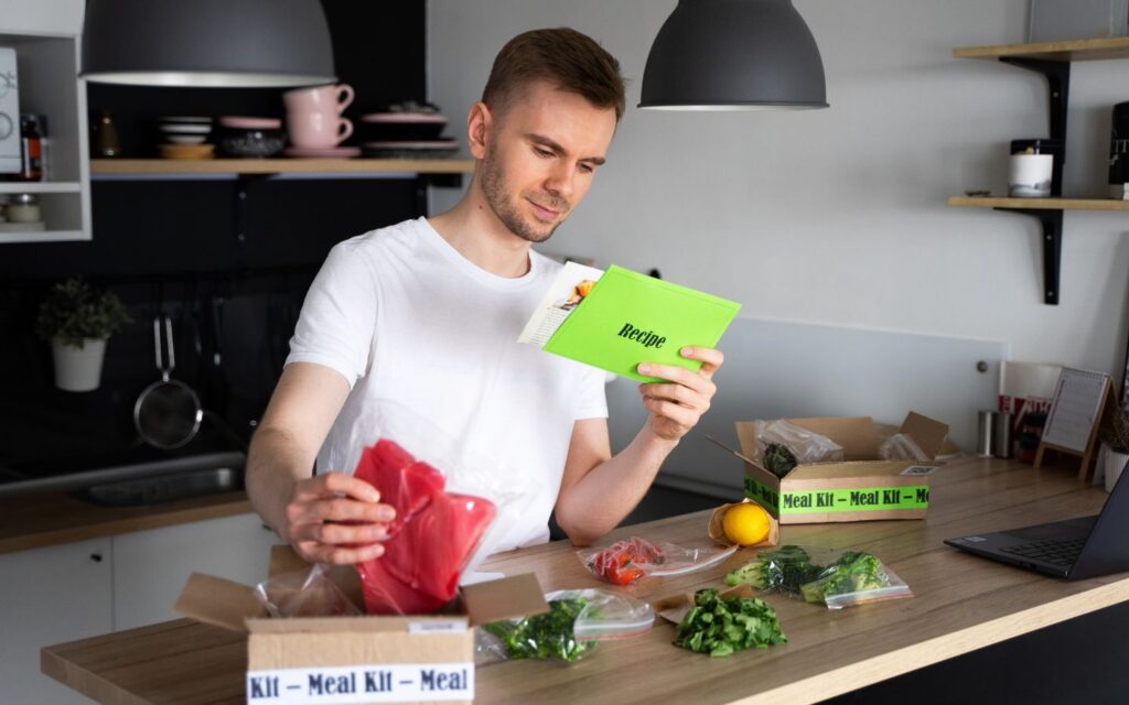 Fresh ingredients neatly packed in one of the premium Dubai home cooking kits.
