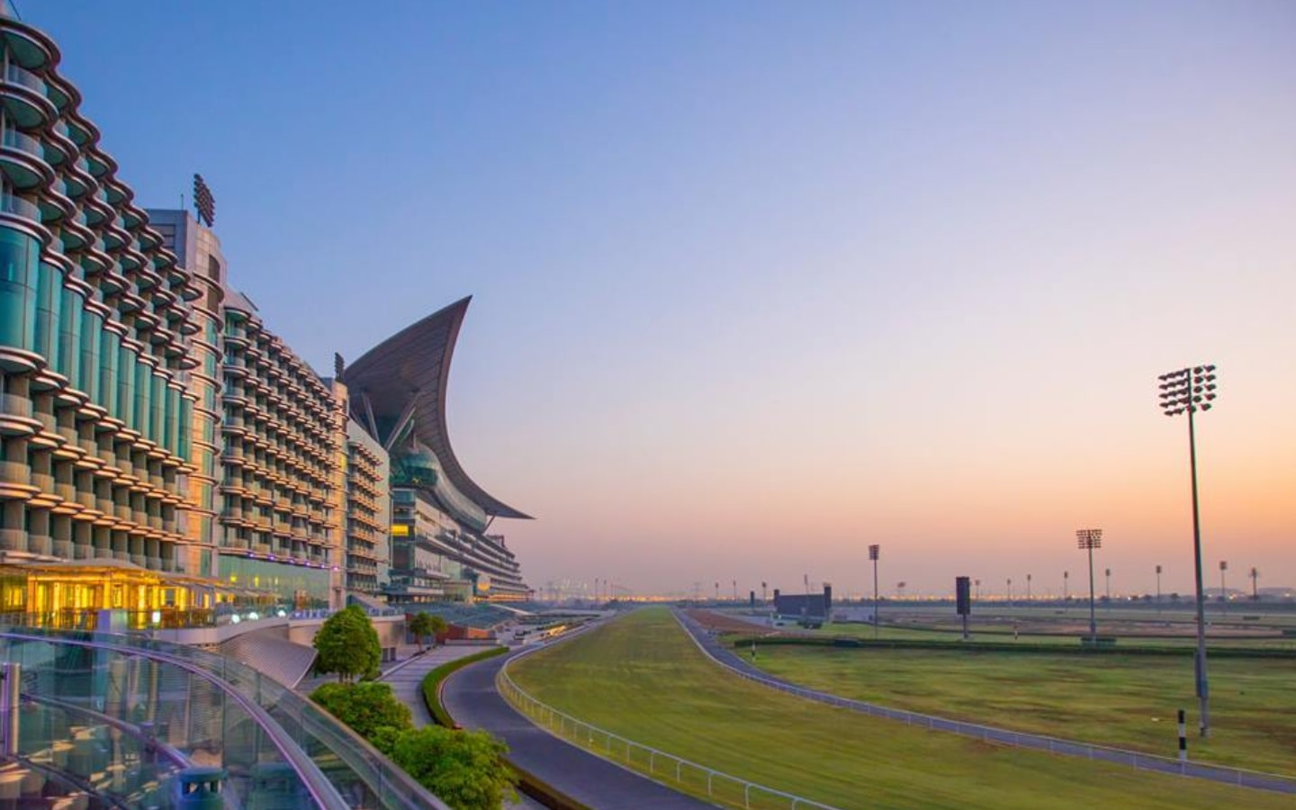 View of The Meydan Hotel and racecourse