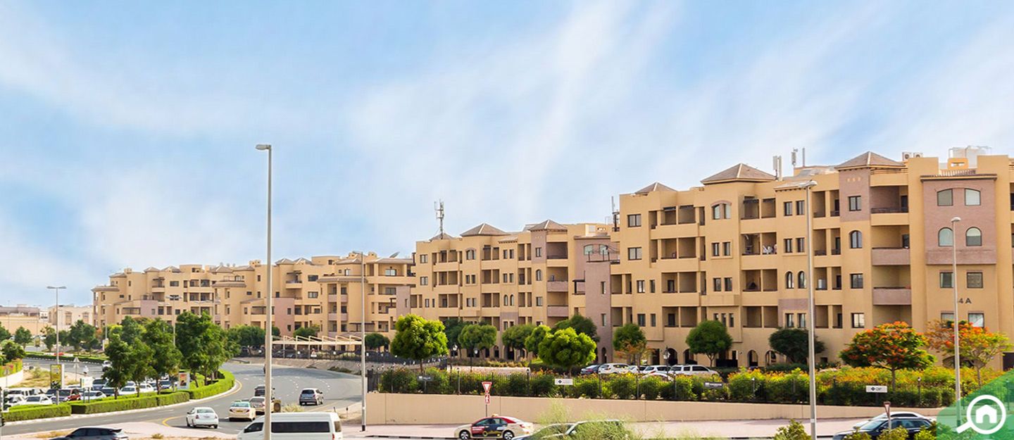 view of Mirdif’s low-rise residential area and greenery