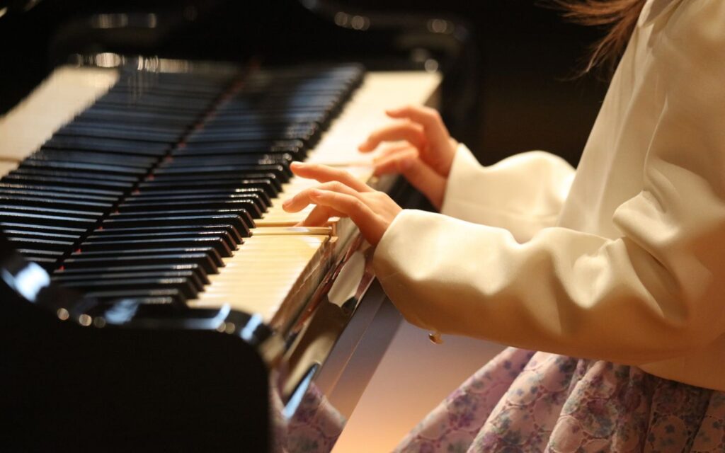 A vibrant musical institute where students practice, collaborate, and perform daily.