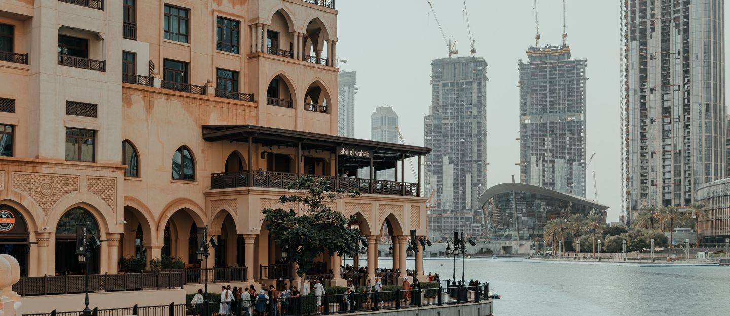 Traditional coral stone buildings representing Dubai historical sites