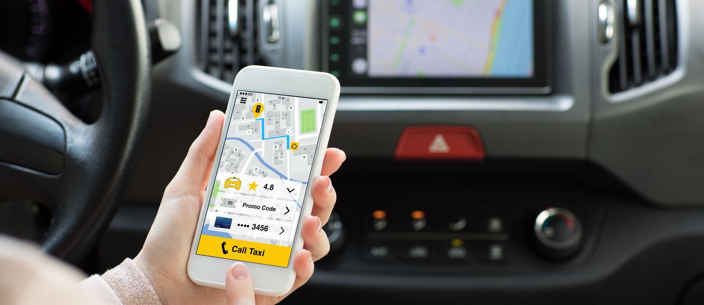 woman booking a taxi in Dubai