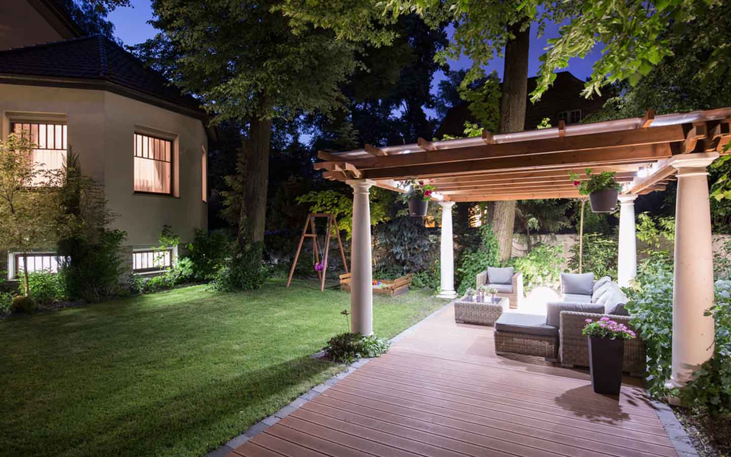 افكار اضاءة خارجية للحديقة