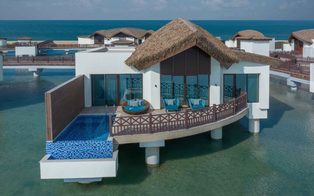 The Over Water Pool Villas combine Maldives-style charm with UAE luxury