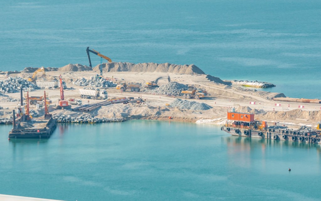 Palm Jumeirah under construction