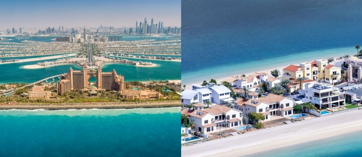 aerial view of island developments