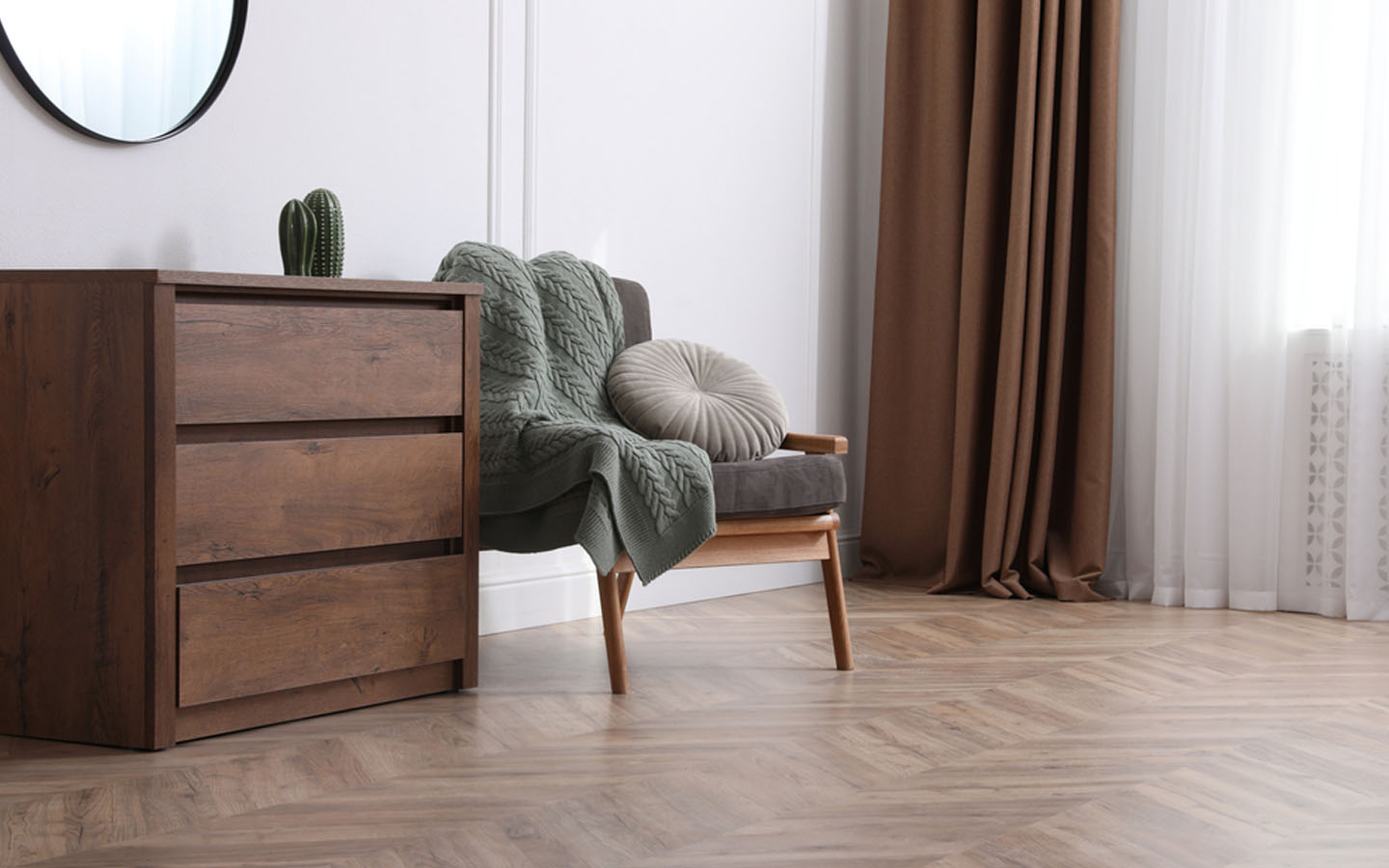 أرضية الباركيه أسفل مقعد الجلوس