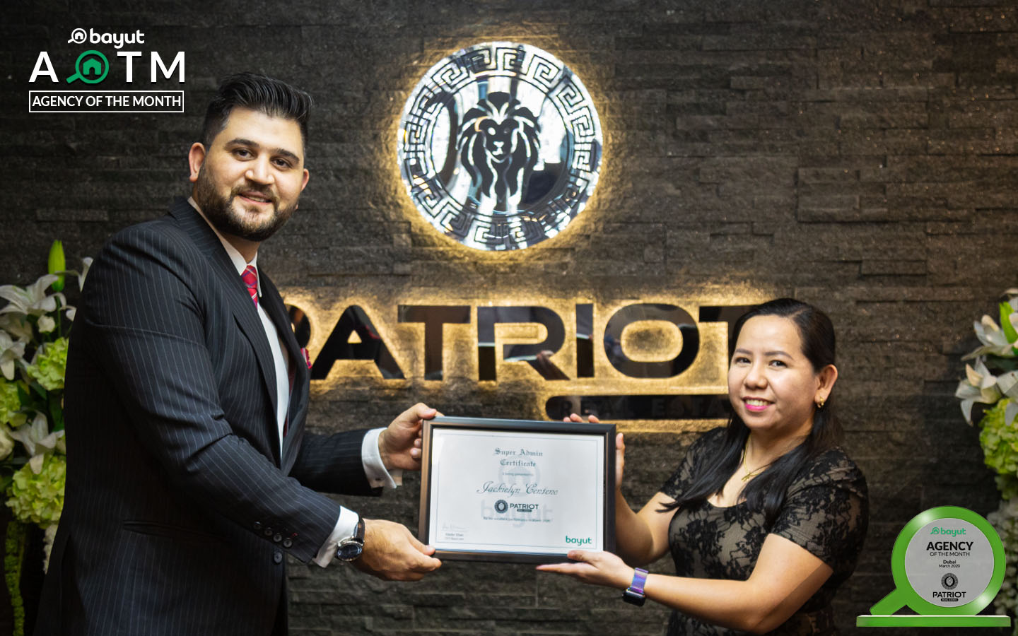 Patriot Real Estate Wins Bayut Award For March 2020 MyBayut
