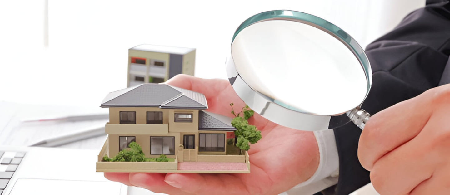 عدسة مكبرة ومجسم بيت