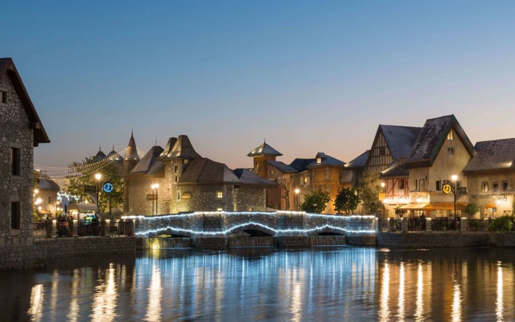 beautiful view of French village in Riverland Dubai