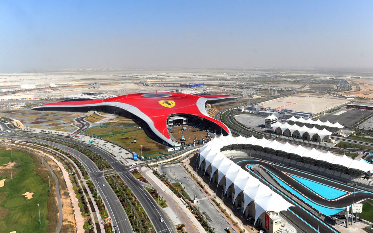 View of the Ferrari World theme park, which is part of the Abu Dhabi Eid hotel deals