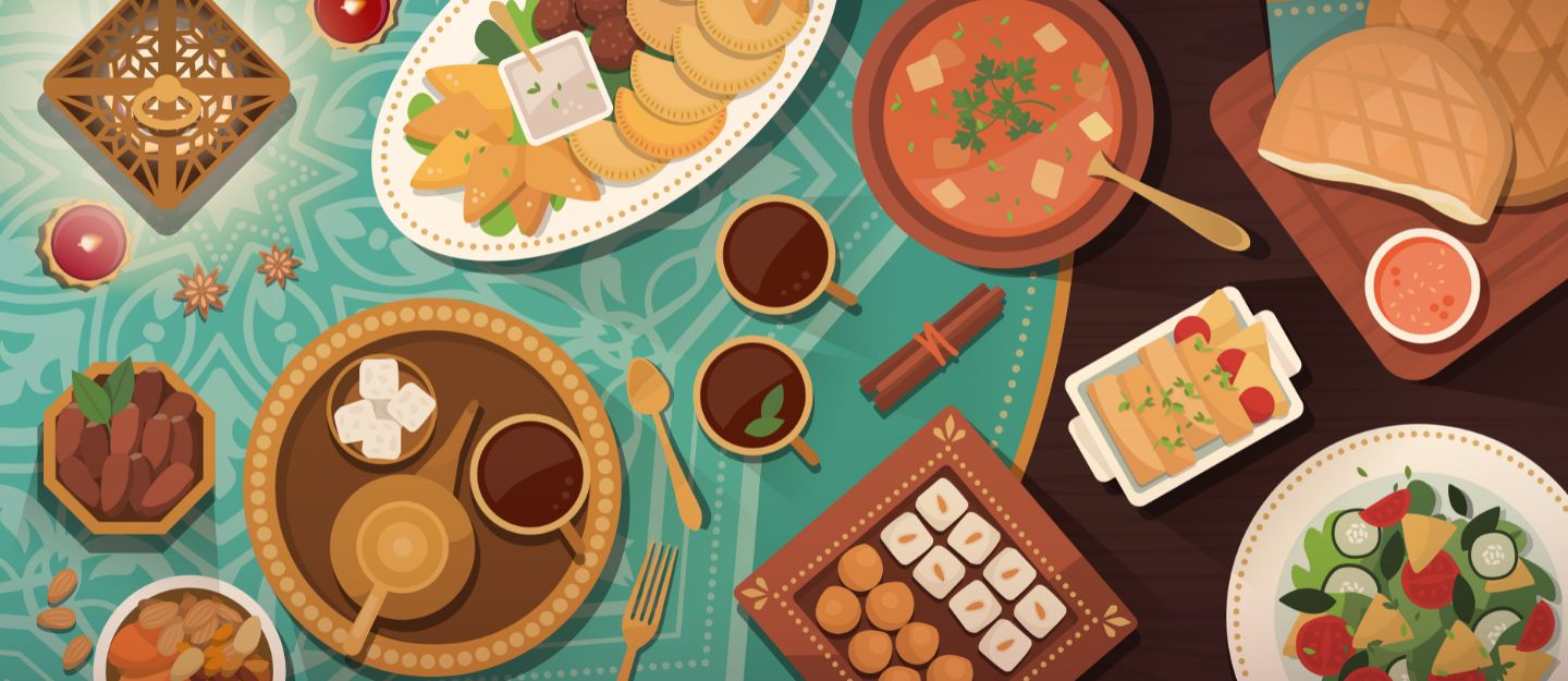A diverse list of places for iftar in palm jumeirah featuring both outdoor terraces and elegant indoor halls.