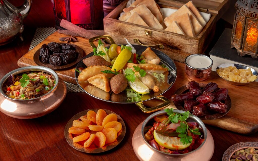 Elegant table settings at the top places for Iftar in Palm Jumeirah.