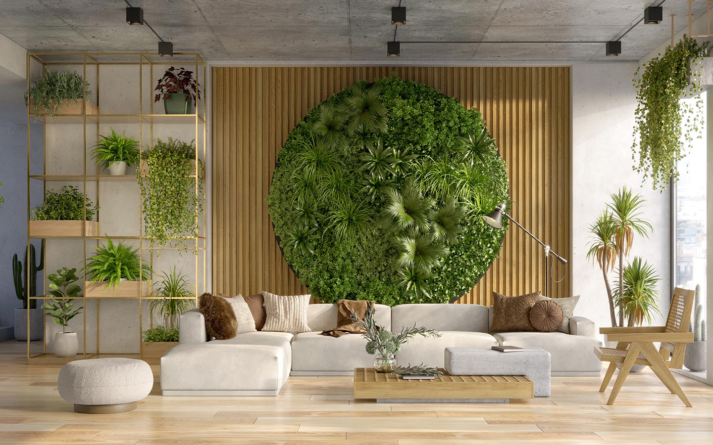 جدار مزين بالنباتات