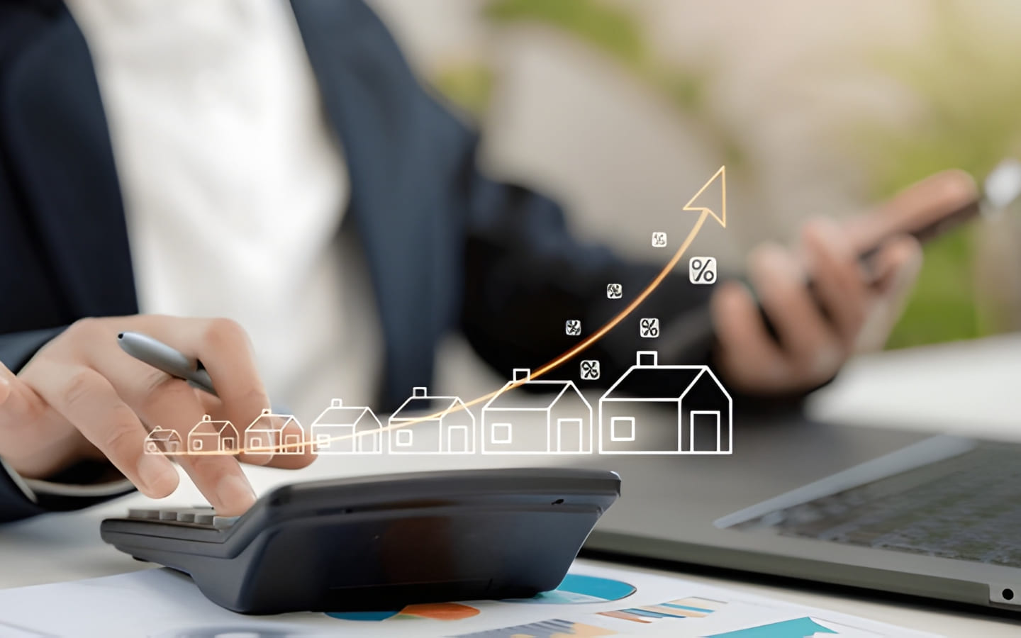شخص يحسب قيمة العقار