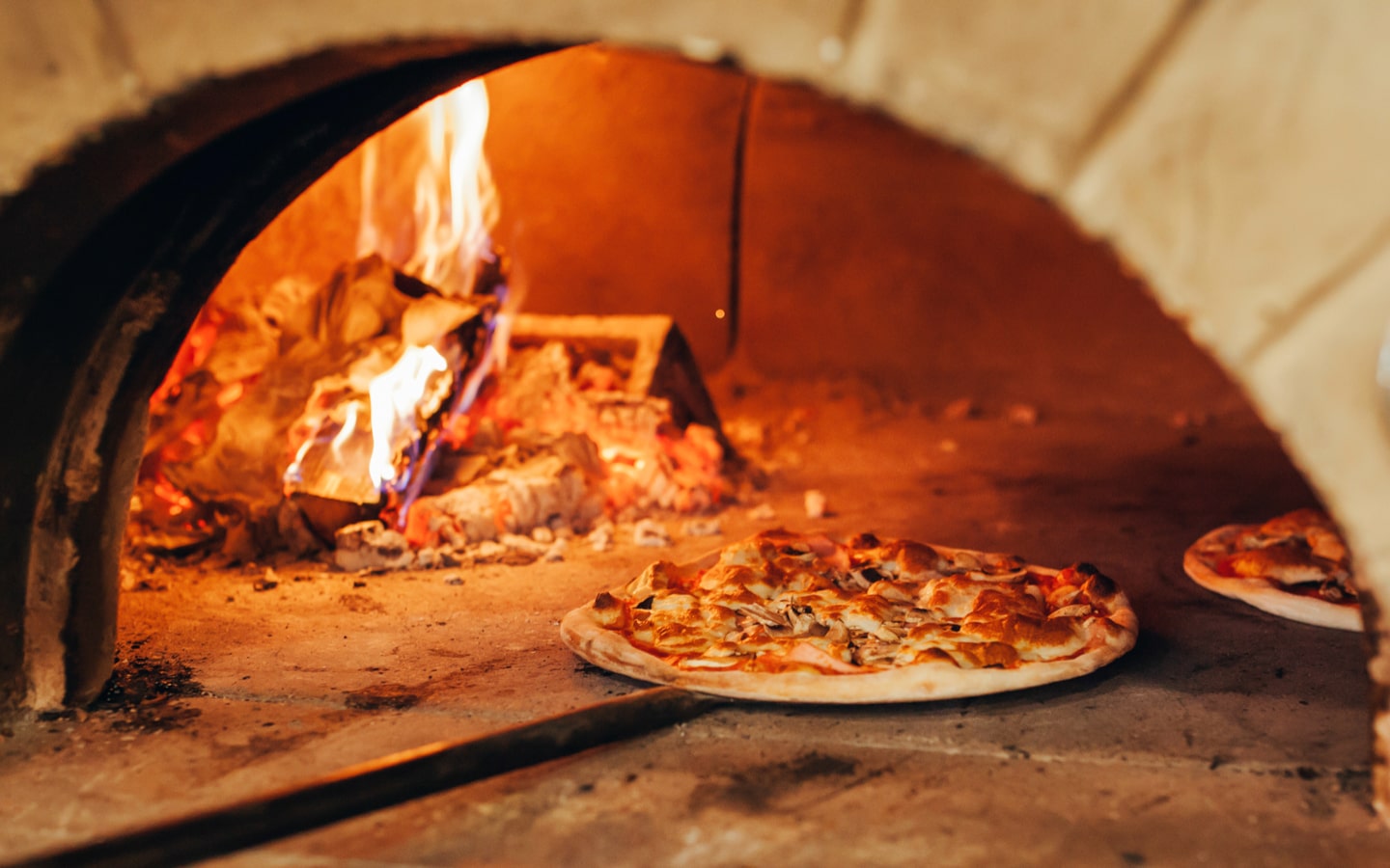 Pizza in Wood fired oven