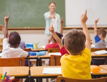classroom with young students