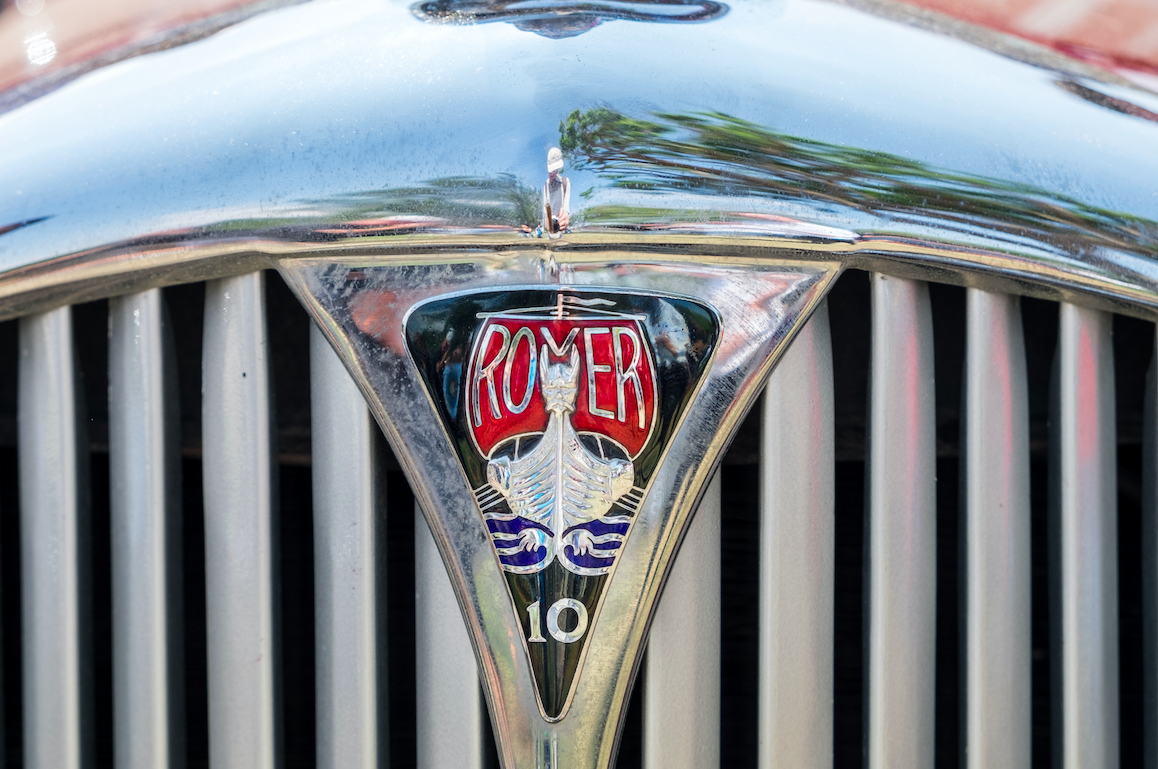 a vintage car hood