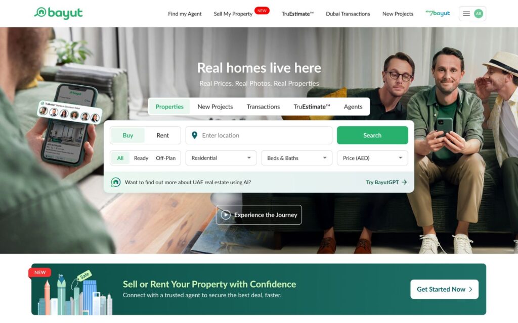 seller leads touchpoint bayut website