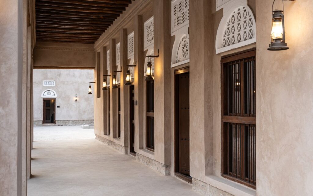 outside view of the house reflecting traditional Emirati design