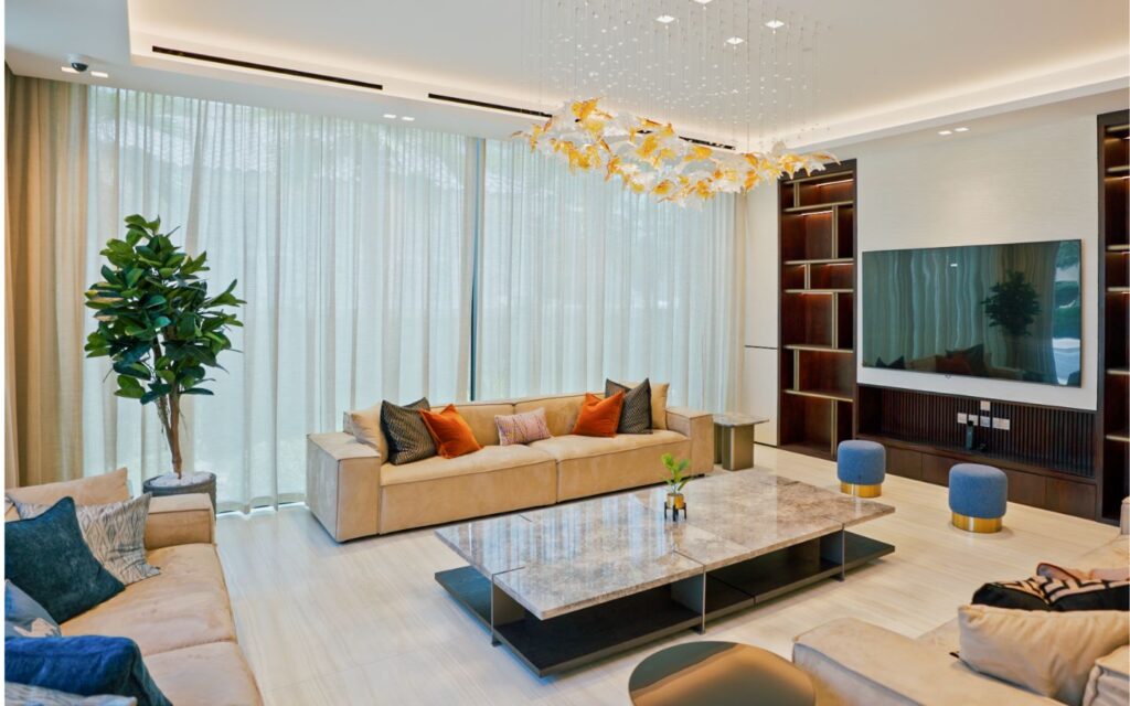 TV lounge at Signature Villa on Palm Jumeirah