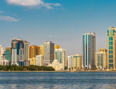 waterfront views of skyline of Sharjah