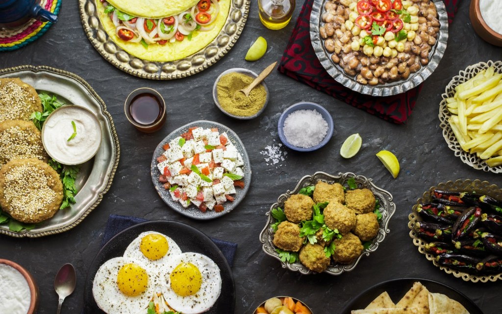 Arabic dishes on a table