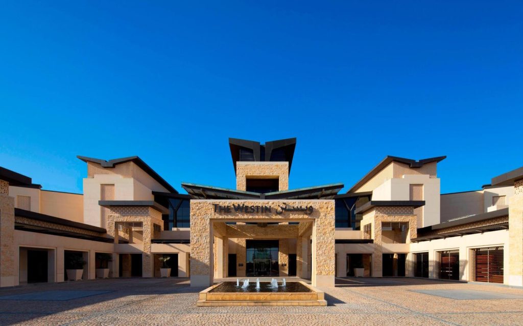 Main entrance of the Westin Abu Dhabi Golf Resort and Spa
