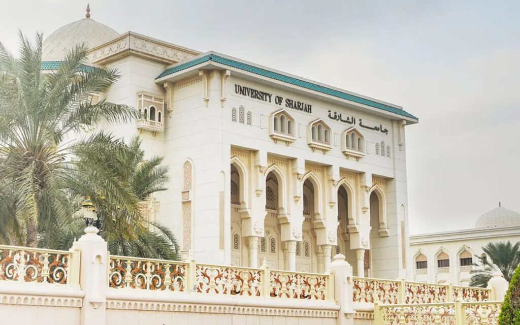 Students exploring UoS postgraduate programmes at the University of Sharjah campus