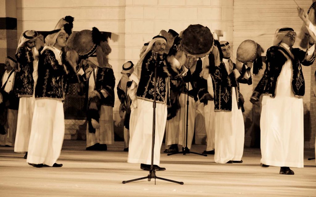 Performer in their act during one of the annual events in Sharjah