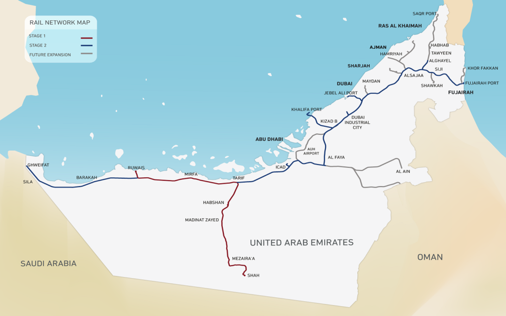 Etihad Rail high speed train in the UAE