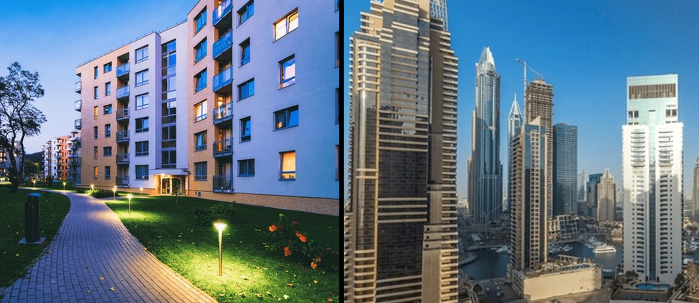 مجمع سكني ومباني مستقلة