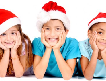 Kids in Christmas Caps