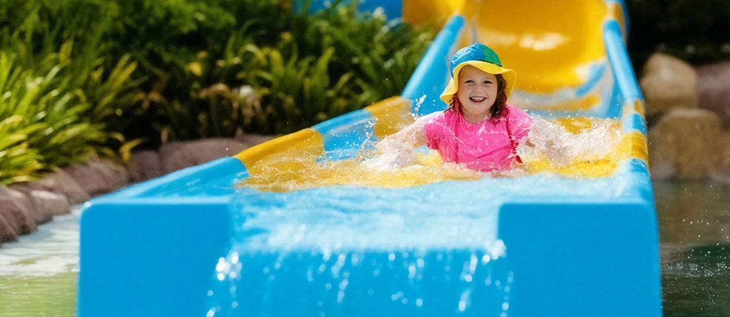 طفلة في حديقة مائية