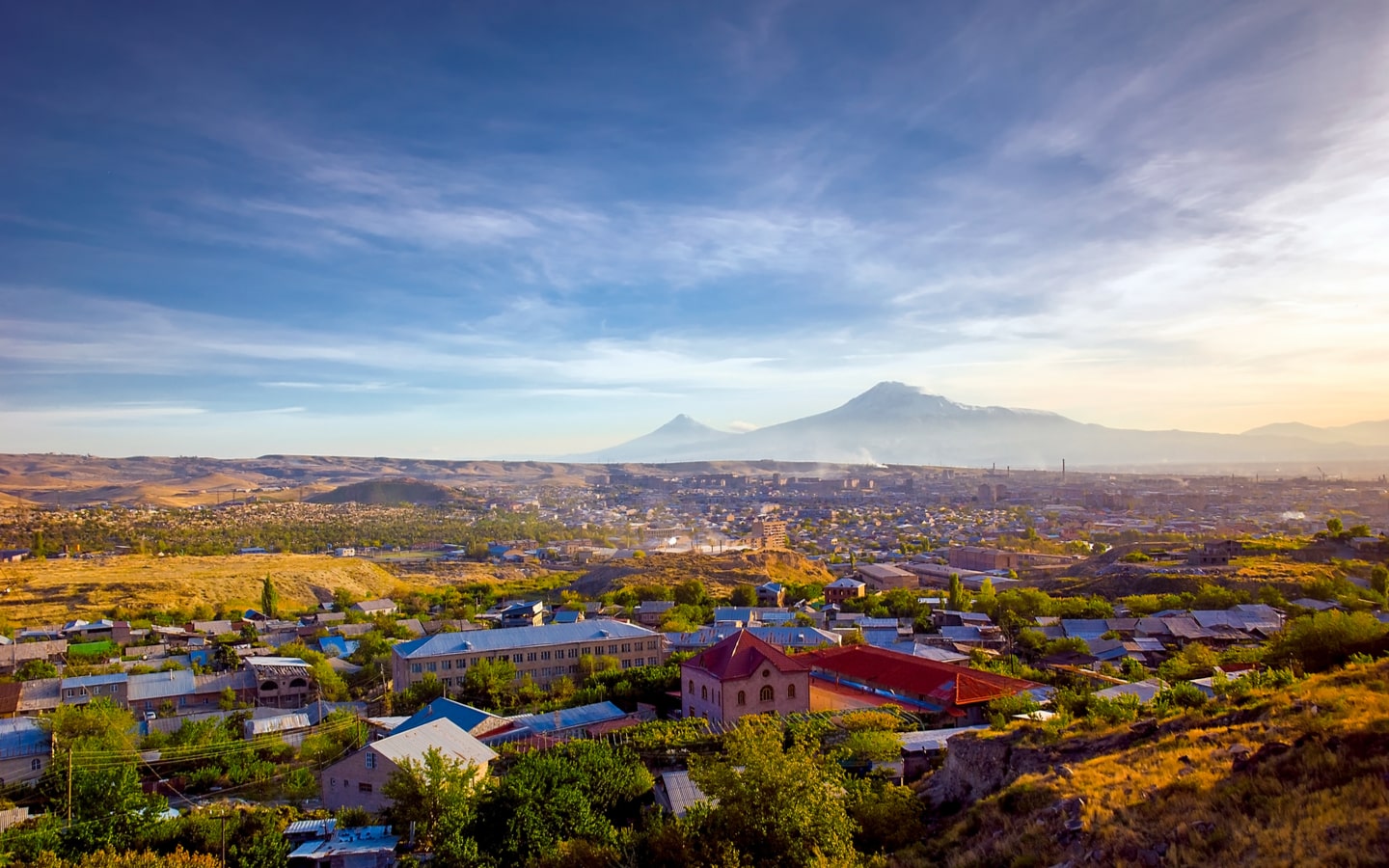 View of Mount Ararat and Yerevan