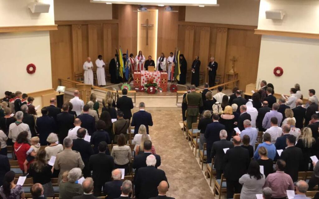 worshippers gathered in st. andrew's church