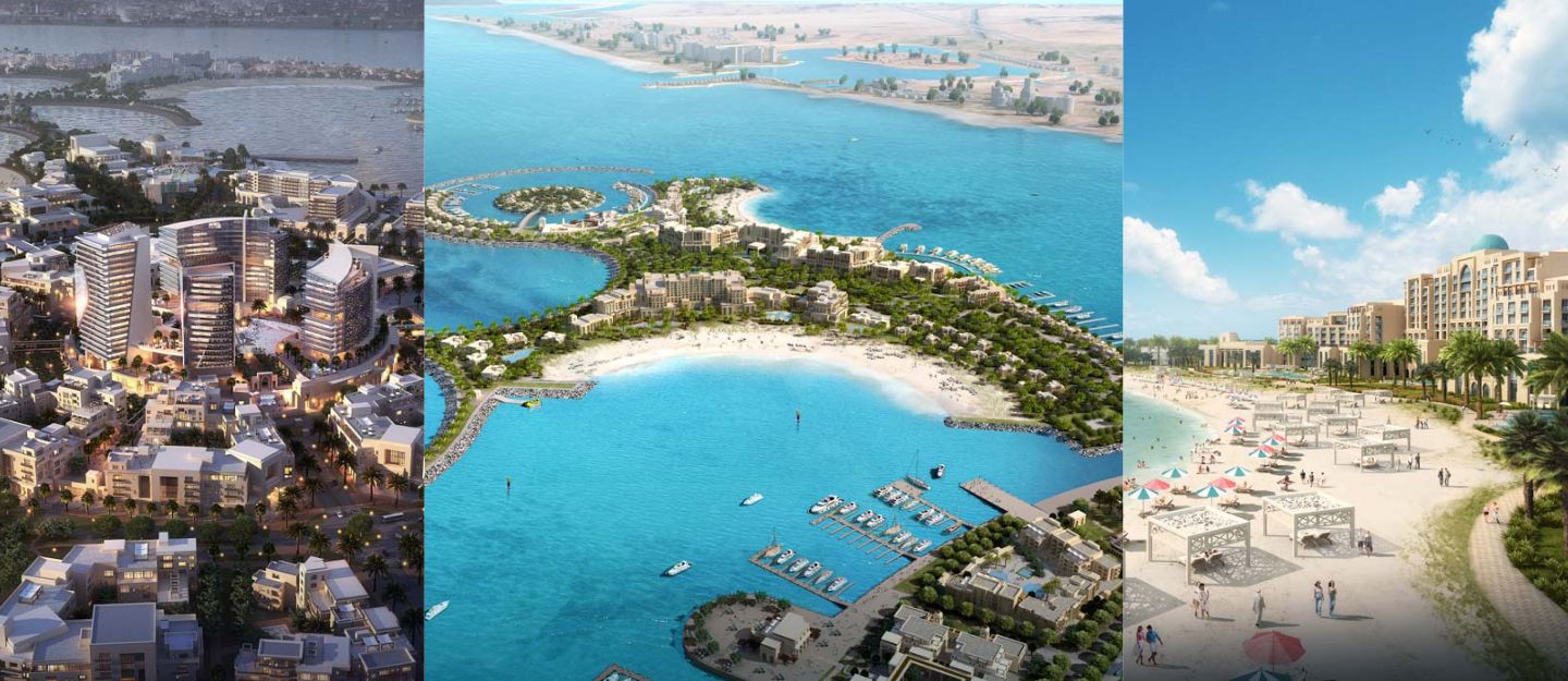 Aerial view of al marjan island RAK properties