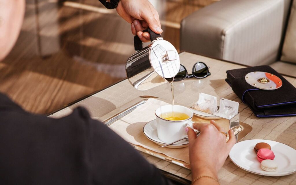 Enjoy tea, light bites and pastries at Armani Lounge in Burj Khalifa