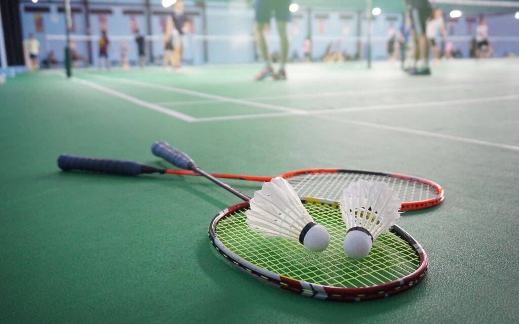 Bright badminton practice courts in Dubai ready for focused rallies and training sessions.