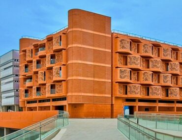 orange coloured building in Masdar City