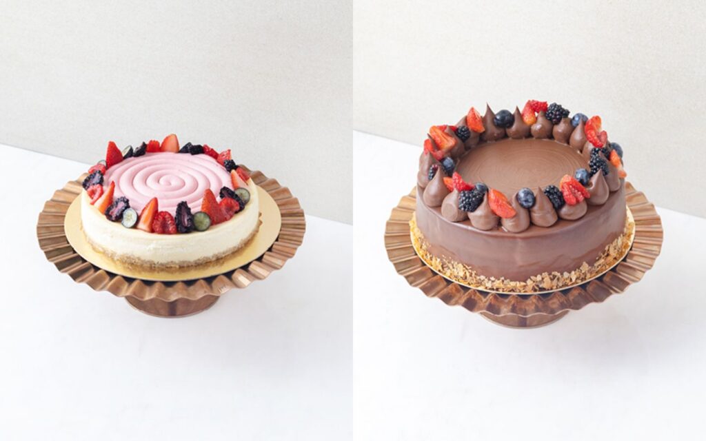 cakes on display in Dubai cake shops