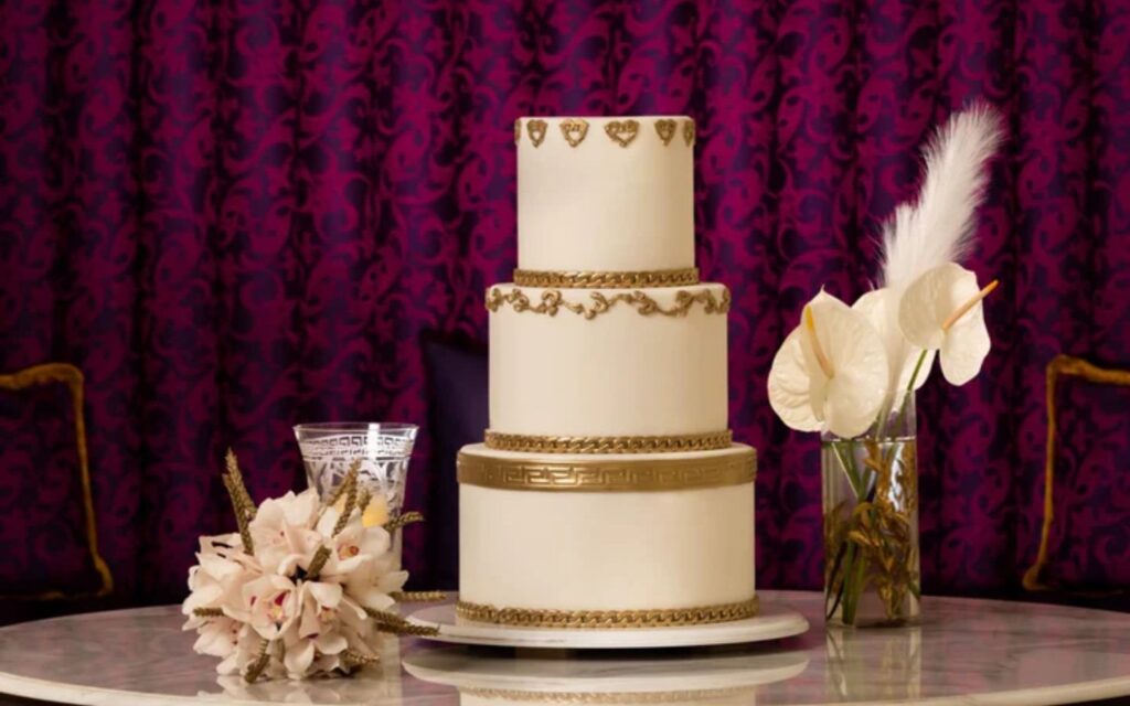 3 tier cake on display